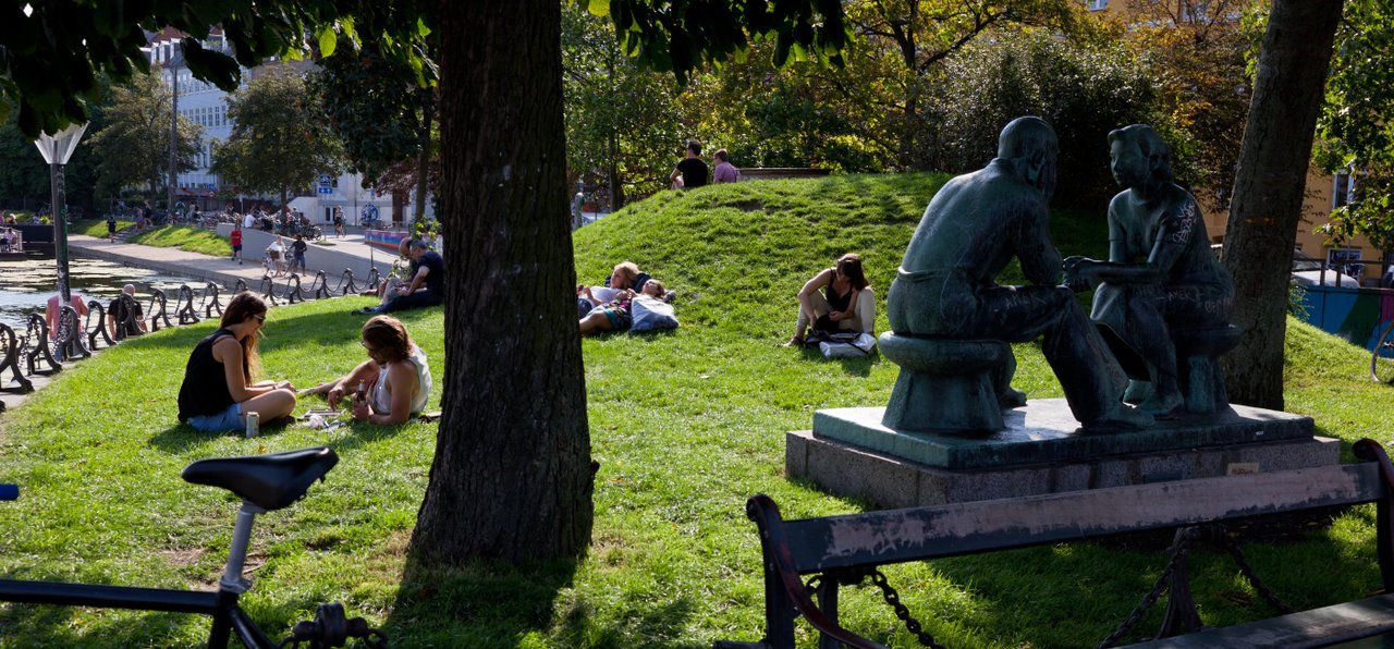 Dronning Louises bridge by the lakes in Copenhagen