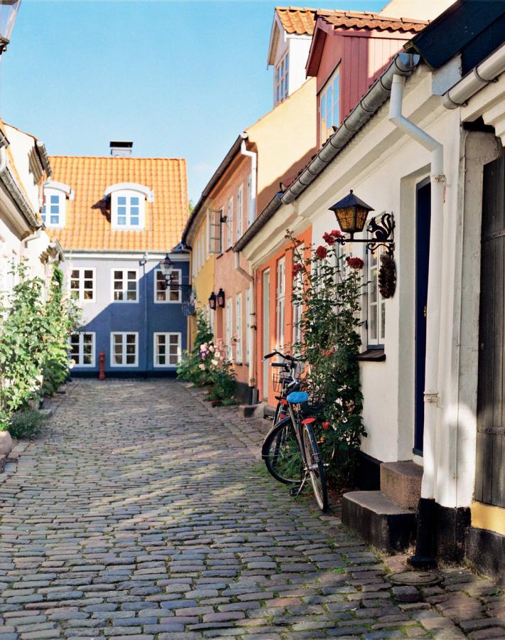 Coulourful houses on street in Aalborg, Denmark