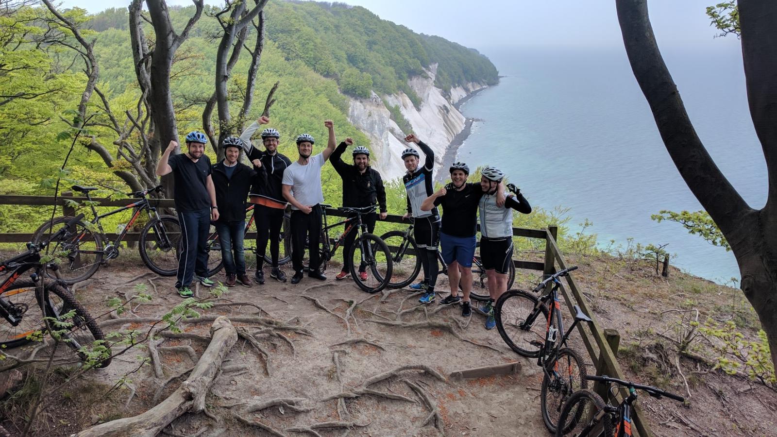 Cyclists on Møns Klint