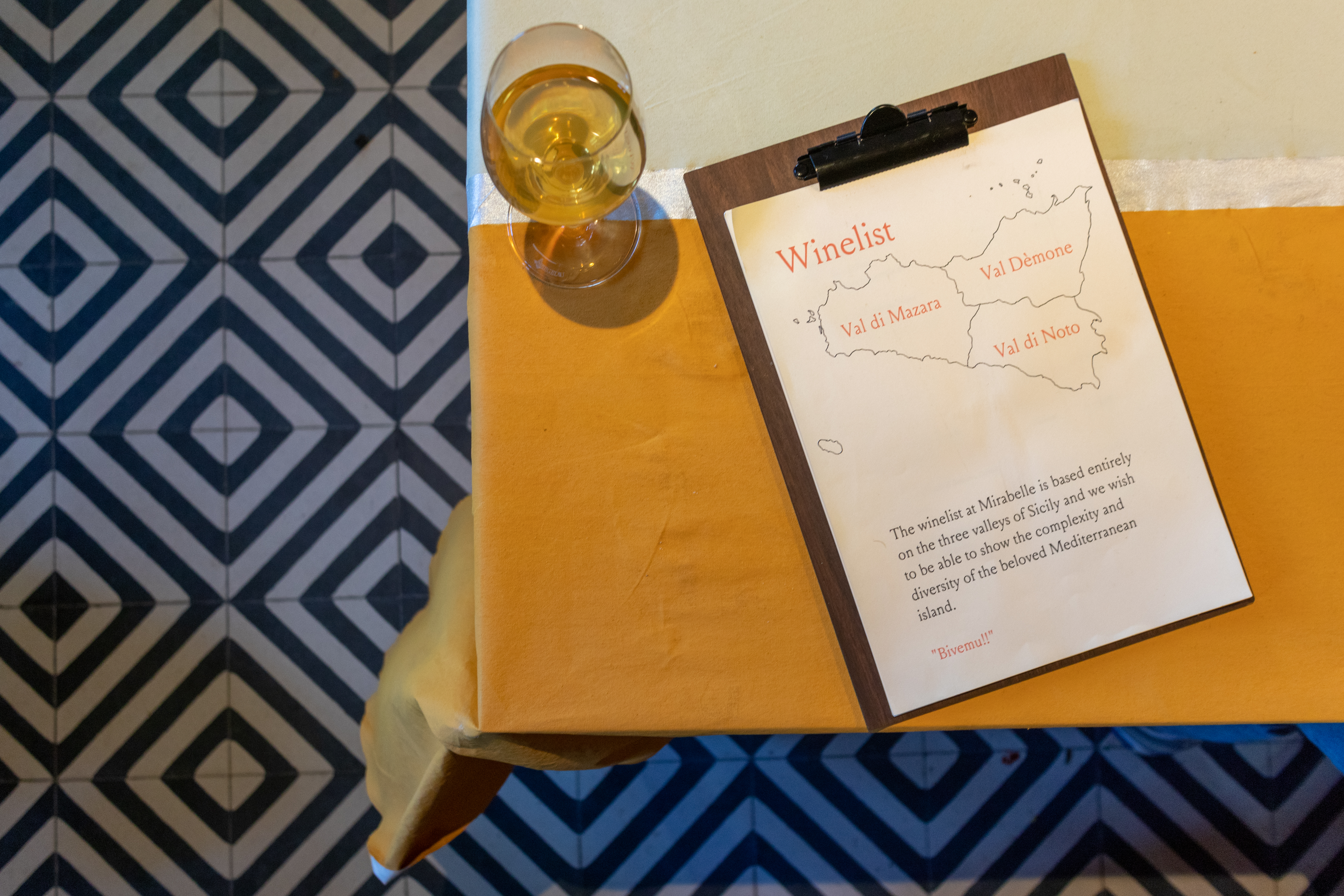 Wine list Mirabelle Spiseria