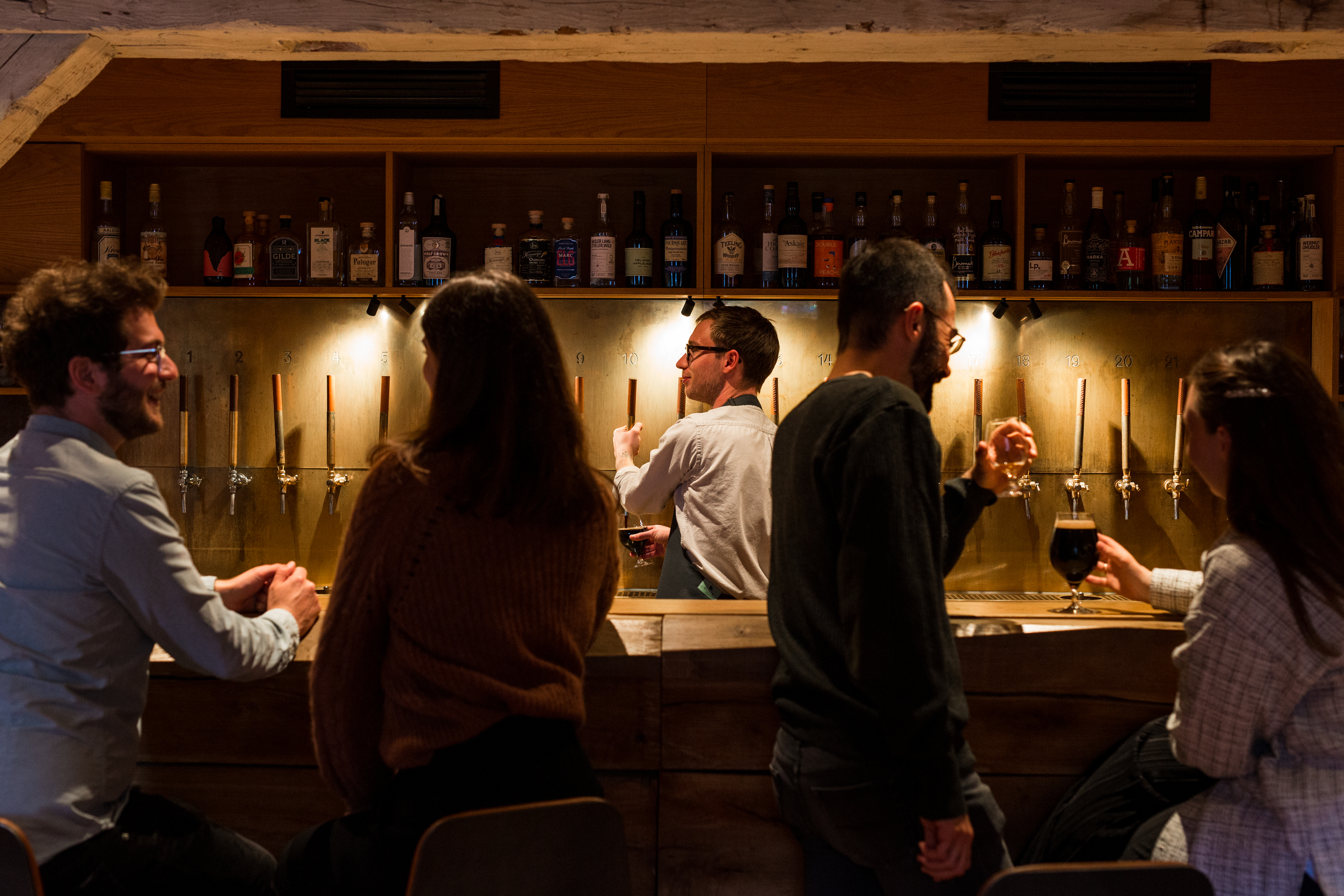 Craft beer at restaurant Barr