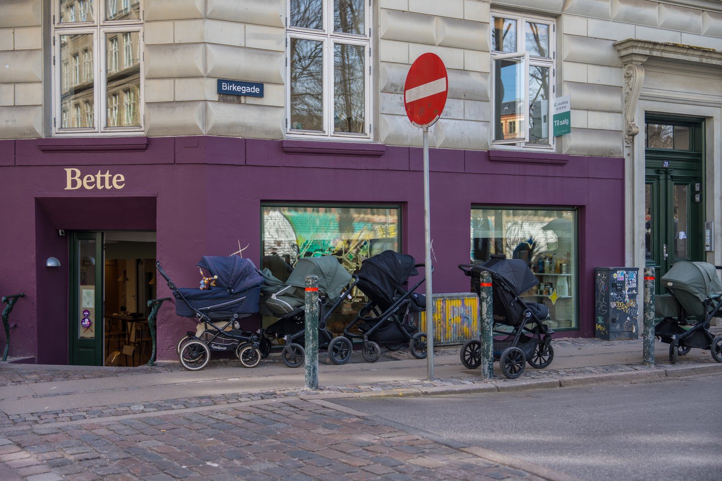Strollers outside Bette