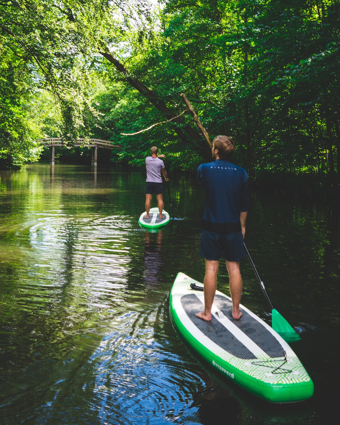 Mølleåen on a SUP board