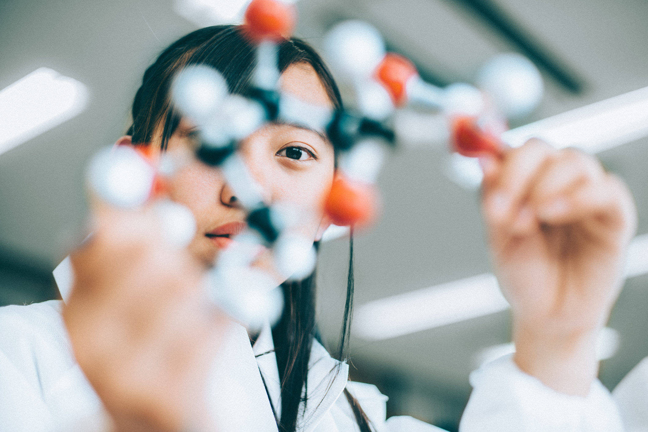 Copenhagen Life Science woman with molecule in lab