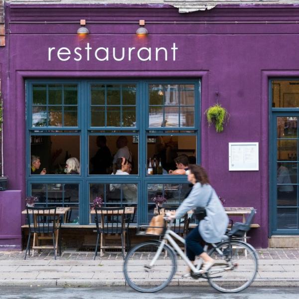 Bike in front of restaurant tolv in Copenhagen