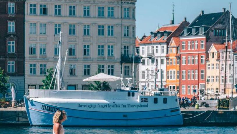 Copenhagen waterfront in the summer