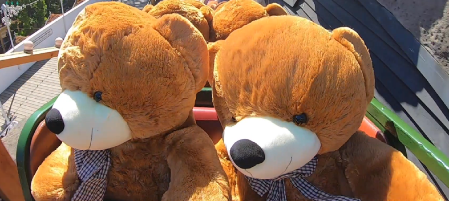 Teddy bears in roller coasters