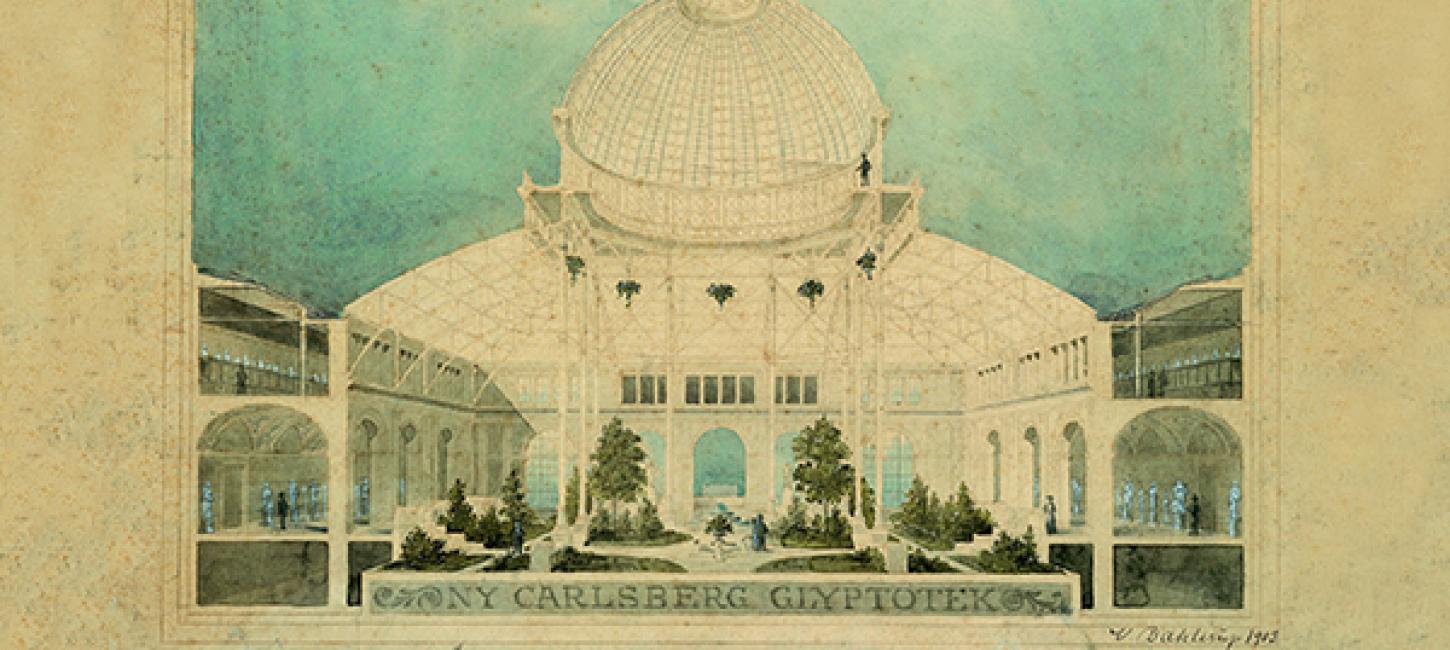 Ny Carlsberg Glyptotek Turns 125 - drawing of the venue by Dahlerup in 1903