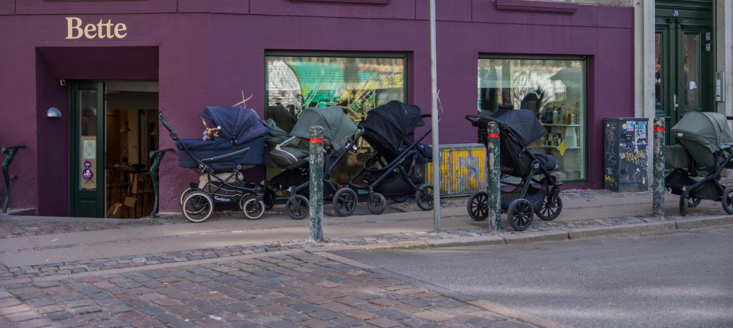 Strollers outside Bette