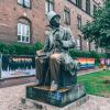 A statue of Hans Christian Andersen during Pride Festival in Copenhagen