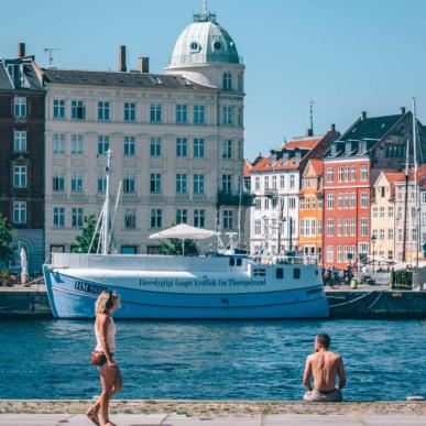 Copenhagen waterfront in the summer