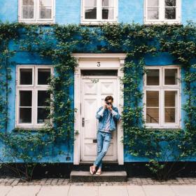 Blue colourful house in Copenhagen