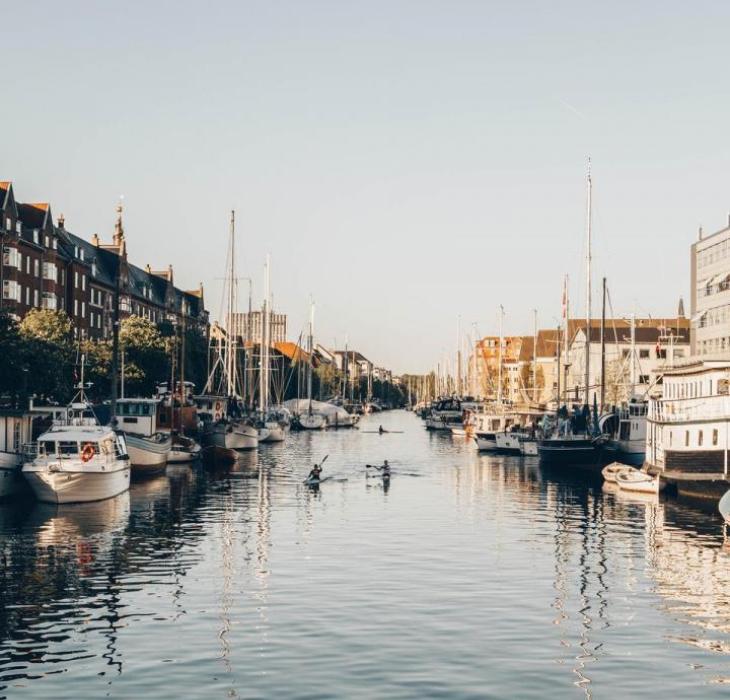 Kayaks in the canals of Copenhagen